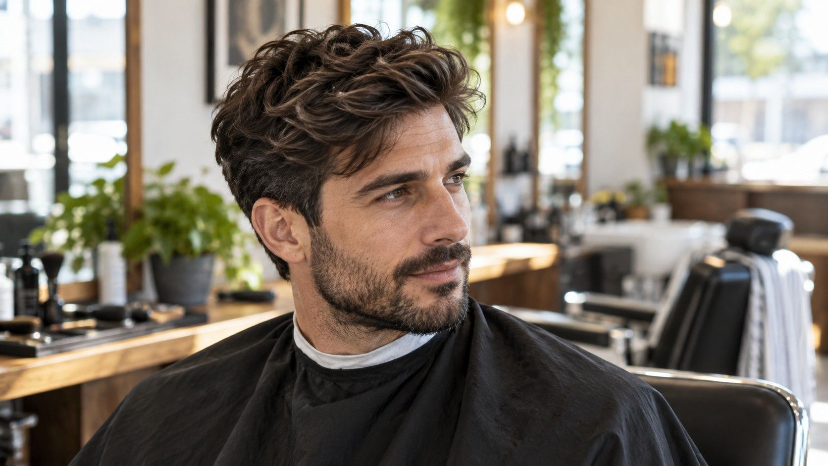 Men's thick hair textured haircut